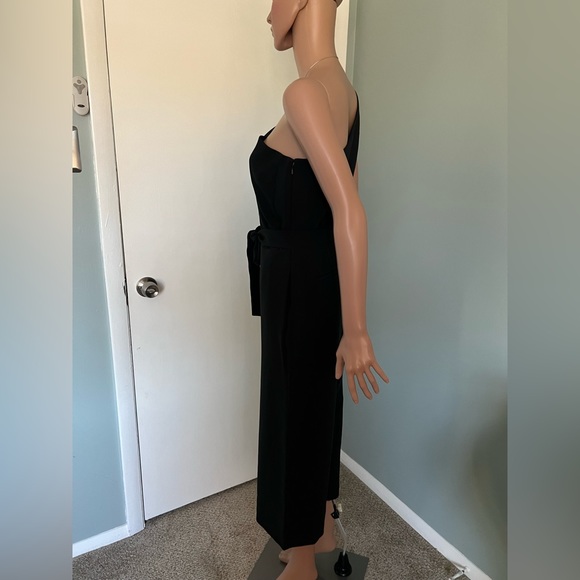 Banana Republic Black One Shoulder Wide Legs Cropped Jumper Romper Size 2 - Picture 3 of 14